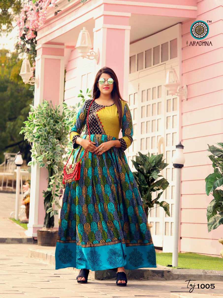 Taj Vol-2 Aradhna Printed Embroidery Kurti Manufacturer Taj Vol-2 Aradhna Printed Embroidery Kurti Manufacturer